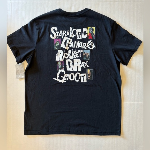 Marvel Guardians of the Galaxy black front & back graphic t-shirt tee size L NWT - Picture 3 of 7